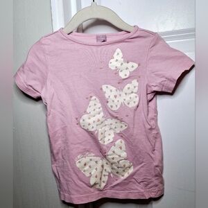 Dopo Dopo Heart Butterfly Short Sleeve Tee (2T/3T)